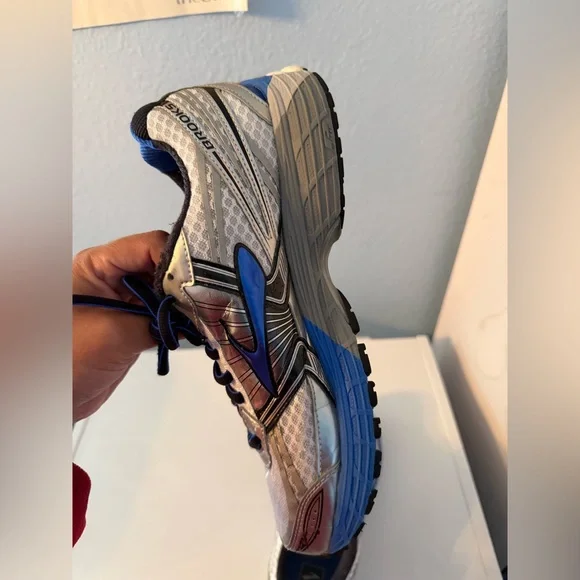 BROOKS Adrenaline GTS 14 Men’s Running Shoes Size 10.5 Silver Blue Support - Picture 8 of 13